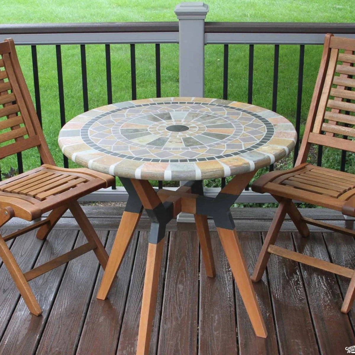 Sandstone Mosaic & Eucalyptus Bistro Table, 30 X 30
