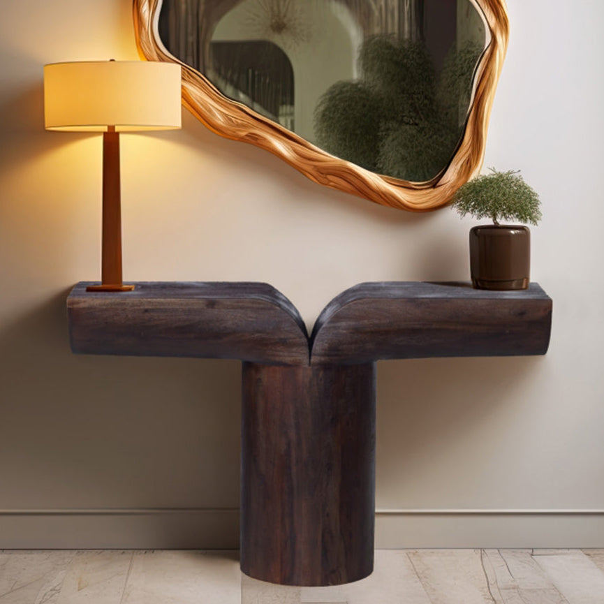 Talia Acacia Wood Console Table, Brown, 48 X 14 X 30