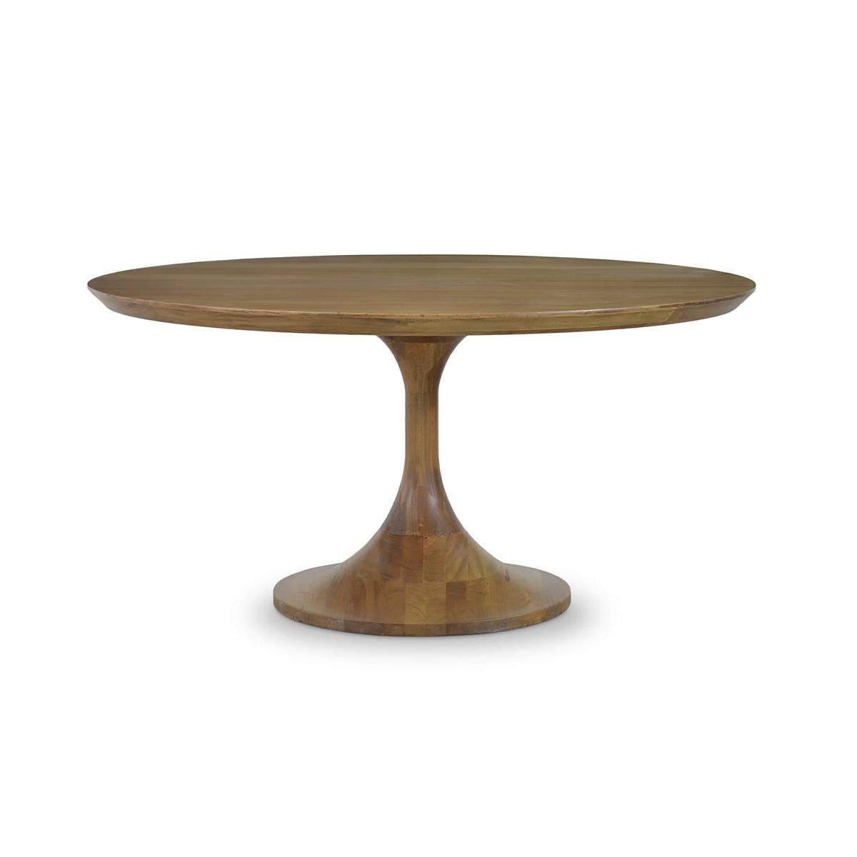 Pierre Round Dining Table, 60 in., Antique French Oak