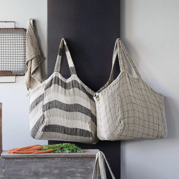 Aubange Handwoven Linen Market Bag, 15.75 in.