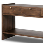 Etro Console Table, Tawny Pine & Natural Leather, 78 x 20 x 32 in. 2