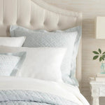 Washed Linen Quilted Sham, Sky Blue, Euro Bedding 2