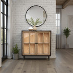 Camden Accent Cabinet, Espresso with Natural Doors, 34 x 16 x 25 in. 2