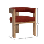 Nadia Dining Chair, Burgundy, 23 x 22.5 x 27.5 in. 5