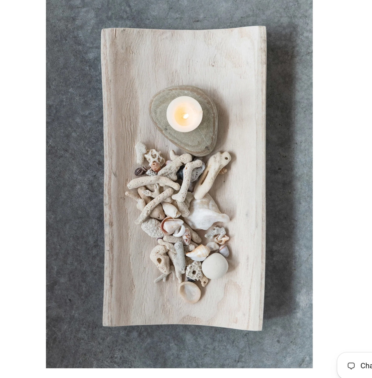 Paulownia Wood Curved Tray, Natural