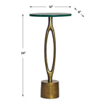 Emerald Green Oval Marble Top Accent Table, 12 x 24 x 8 in. 3