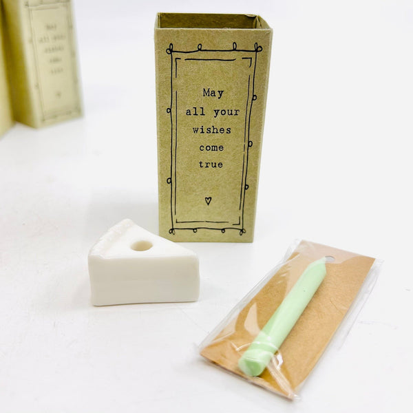 Slice of Cake with Candle Matchbox, 1.25 in.