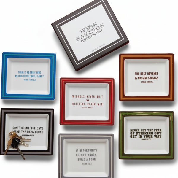 Porcelain Desk Tray, Assorted Sayings, 6.5 x 5.75 in.