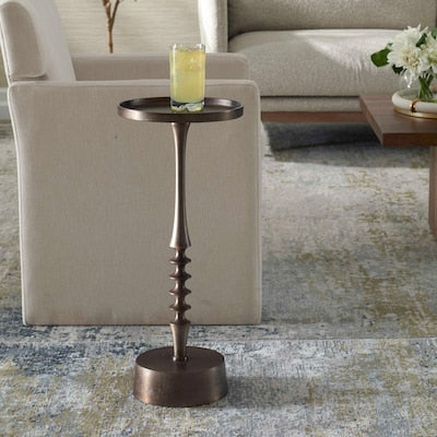 Bronze Aluminum and Iron Accent Table, 10 X 25 X 10