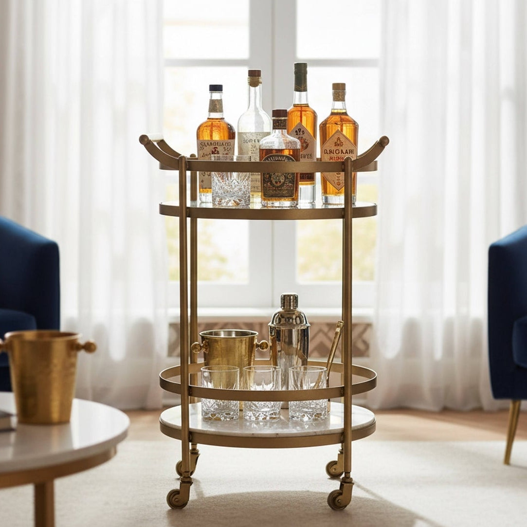 Vine Grove Bar Cart, 22 x 19.5 x 33 in.