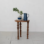 Mango Wood Side Table with Turned Legs, 18 in. Round x 22 in. H 2