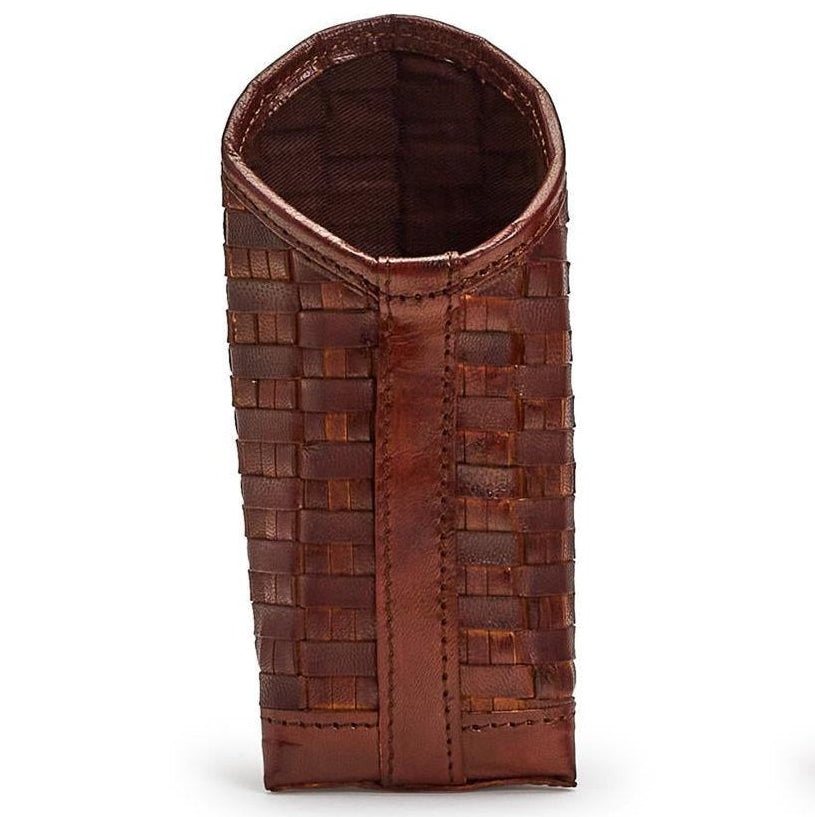 Chestnut Woven Leather Eyeglass Accessory Holder, 3 X 6.25 in.