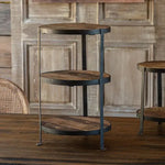 Three-Tiered Iron and Rustic Wood Stand, 12 x 12 x 20 in. 2