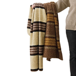Sherpa Throw with Stripes, Black & Grey, 60 X 50 in. 1