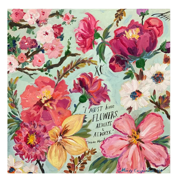 Monet's Flowers Greeting Card