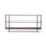 Byron Media Console Dark Iron Aged Brown Tempered Glass 1