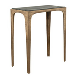 Black Marine Marble Accent Table, Antique Brass 3