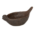Debossed Stoneware Bird Bowl, Brown, 10 in. 1
