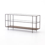 Byron Media Console Dark Iron Aged Brown Tempered Glass 3