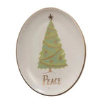 Oval Stoneware Christmas Tree Dish, Assorted, 5 X 4 in. 5