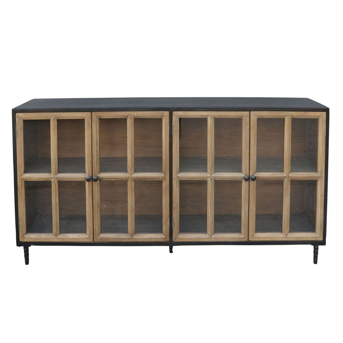 Camden Long Cabinet, Espresso and Natural, 83 x 40 x 18 in.