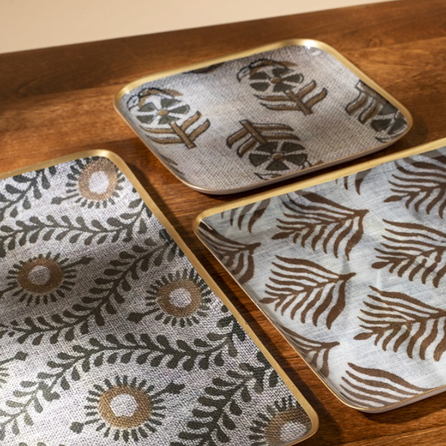 Pluma Enameled Tray Square