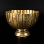 Hammered Grooved Pedestal Bowl, Gold, 12 in. 2