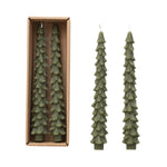 Unscented Tree Shaped Taper Candles, Green, 10 in. 1