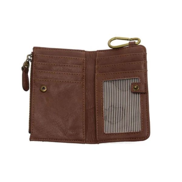 Bobbie Bifold with Carabiner, Walnut