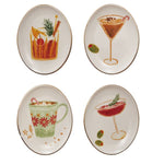 Oval Stoneware Holiday Cocktail Dish, Assorted, 5 X 4 in. 1