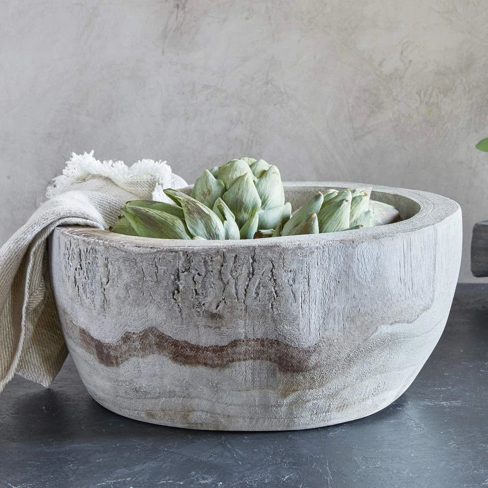 Paulownia Wood Bowl, White