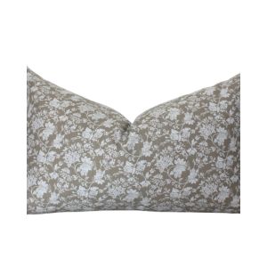 Meridan Floral Lumbar Pillow, Olive and Brown, 14 X 20 with a delicate floral pattern, perfect for adding charm and comfort to home decor from Knotty and Board.