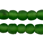 Green Recycled Glass Beads, 14 mm 2