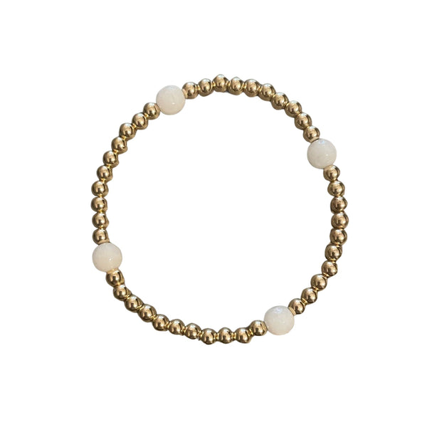 Morgan & Me 4mm 14k Gold Filled Bracelet with Asst Gemstones
