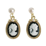 Charming Vintage-Inspired Oval Pearl Drop Earrings 1