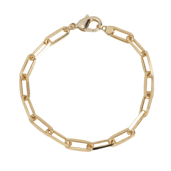 Charm Bar Bracelet 18k Gold Plated 7.5"