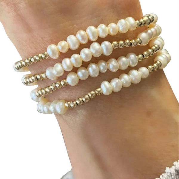 Morgan & Me 3mm 14k Gold Filled Bracelet with Freshwater Pearls