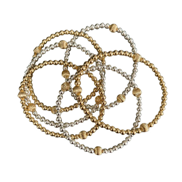 Morgan & Me 4mm 14k Gold Filled Bracelet with 14k Gold or Sterling Silver Bead
