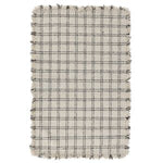 Bradbury Wool Rug, 2 X 3, Check Ivory and Black with a classic check pattern and fringed edges, perfect for adding elegant decor to any room from Knotty and Board. 1