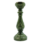 Mercury Glass Candle Holder, Green, Holds 3