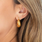 Small Latchback Hoops, Water-Resistant, Gold 2