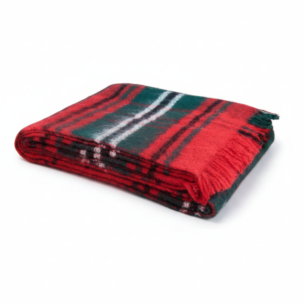Tartan Fringe Throw, Red, 50 X 60 in.