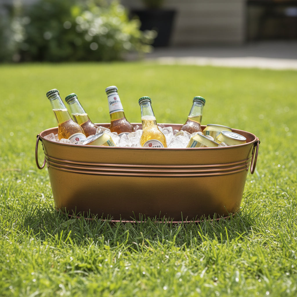 Antique Oval Tub, Copper, 16 X 10 X 6.5