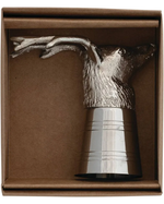 Cast Aluminum & Stainless Steel Deer Head Shot Glass, 2 oz 1