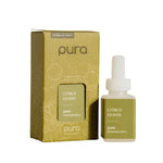 Pura Refill, Citrus Leaves fragrance refill with green and gold packaging, designed for home decor and gifts from Knotty and Board, perfect for kitchen or dining spaces. 1