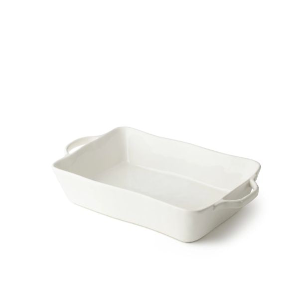 Rectangular Baker, Linen Cream, Medium, 14 in. ceramic baking dish with handles, perfect for kitchen decor and entertaining, available at Knotty and Board with nationwide shipping.