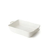 Rectangular Baker, Linen Cream, Medium, 14 in. ceramic baking dish with handles, perfect for kitchen decor and entertaining, available at Knotty and Board with nationwide shipping. 1