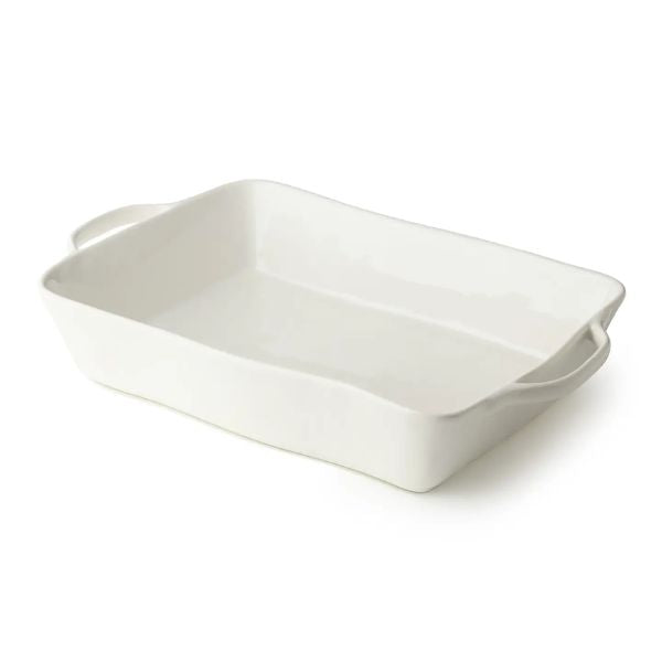 Rectangular Baker, Linen Cream, Large, 16 in. - elegant cream-colored ceramic baking dish perfect for kitchen, dining, entertaining, or gifts, available from Knotty and Board.