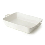 Rectangular Baker, Linen Cream, Large, 16 in. - elegant cream-colored ceramic baking dish perfect for kitchen, dining, entertaining, or gifts, available from Knotty and Board. 1
