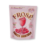 Noble Mick's Frozen Cocktails, Frose' packaging in pink with red wine glass and grapes illustration, highlighting all-natural frozen rosé, perfect for entertaining and gifts at Knotty and Board. 1